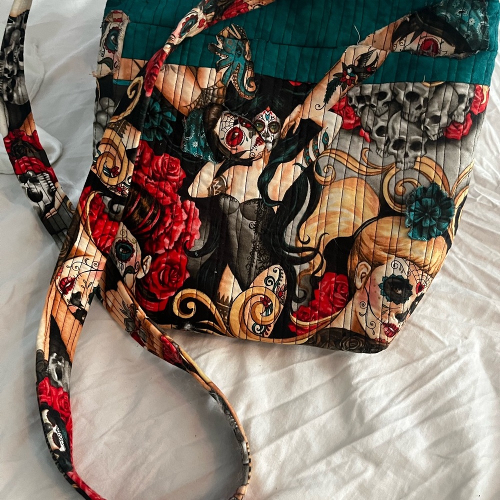 Day of the Dead handmade cross body bag.